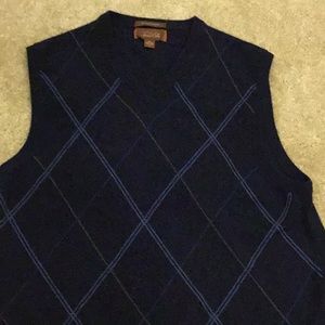 Tasso Elba 100% Cashmere Navy Vest Size L